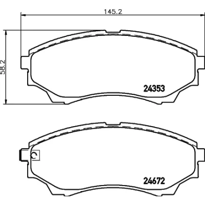 Bild av HELLA 8DB 355 012 381 Jeu de plaquettes frein avec indicateur d&#039;usure FORD: Ranger Mk2, MAZDA: BT 50 Pick up
