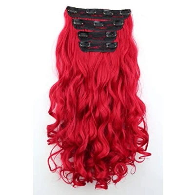 Bild av CAISHA XXL 45cm 4 delar set CLIP IN EXTENSIONS Hårförlängning Hårstycke Volumineus Vågig Röd CES308 1