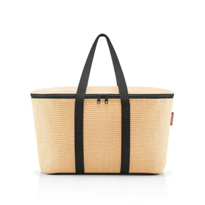 Bild av reisenthel coolerbag kylväska av högkvalitativt polyestertyg perfekt för picknick, shopping och på språng, Raffia svart, Regular,