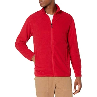 Bild av Amazon Essentials Men&#039;s Fleecejacka med dragkedja (finns i Big &amp; Tall), Röd, M
