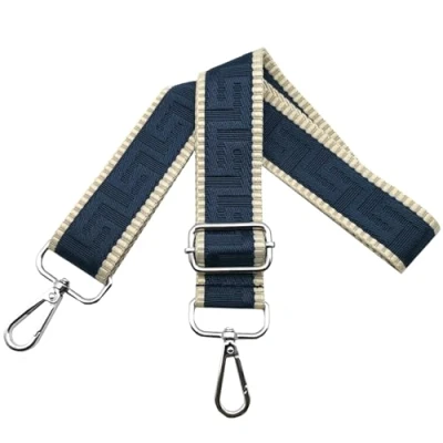 Bild av axelrem för väska väskremmar ombyte, justerbar väskrem bred 3,8 cm med silver karbinhake fickband bärrem handväskor dam, färgglad, K, Mörkblå, 80 130cm