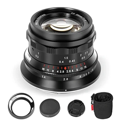 Bild av PERGEAR 35 mm F1.4 fullram manuell fokuslins, kompatibel med Sony E monteringskameror A7 A7II A7III A7R A7RII A7RIV A7S A7SII A7SIII A9 A7C A6400 A600 A6600 A6100 A650 A6 A60 A66300 Svart