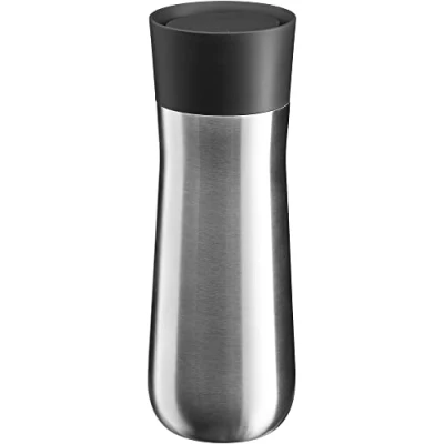 Bild av WMF Impulse Isoleringsmugg 350 ml, termosmugg med automatisk stängning, 360 dricköppning, kaffemugg To go håller drycker 8h varm/12 h kalla, silver