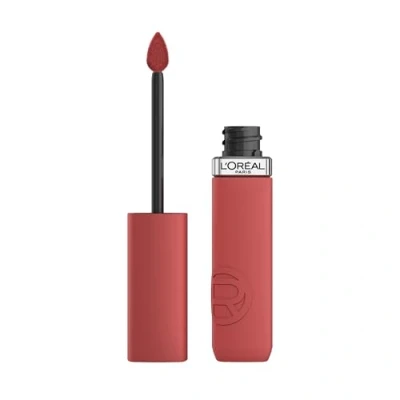Bild av L&#039;Oréal Paris Flytande läppstift, intensiv färg, matt formel, lång livslängd, fläckbeständig, ingen överföring, med hyaluronsyra, Infaillible Matte Resistance, nyans: Crush Alert 645