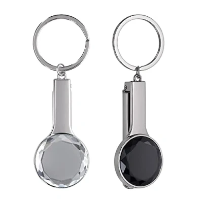 Bild av kwmobile Handväskekrokar för bord set med 2 bärbara handväskskrokar i metall vikbara väskhängare diamant handväska krok svart/vit/silver