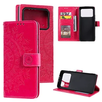 Bild av CoverKingz Mobiltelefonskal för Xiaomi Mi 11 Ultra mobiltelefonficka med kortfack Cover mobiltelefon fodral vikbart motiv mandala rosa