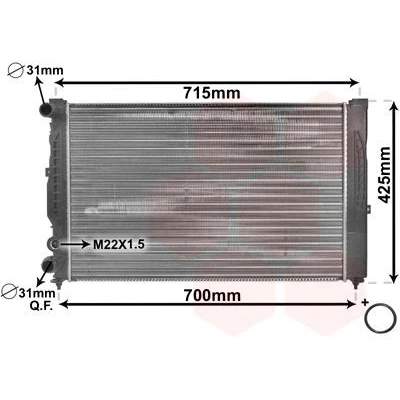 Bild av VAN WEZEL 03002105 Radiateur du moteur Aluminium 630 400 32 *** IR PLUS avec joint d&#039;étanchéite ailettes jointes mécaniquement AUDI: A4 B5 Berline