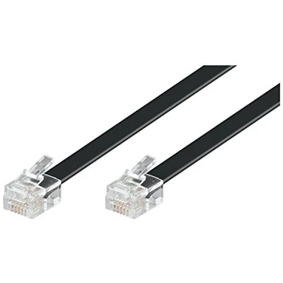 Bild av Goobay 50323 modulär anslutningskabel 10 meter, svart RJ12 kontakt (6P6C) till