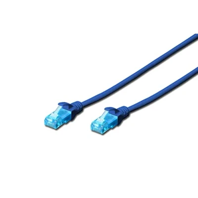 Bild av Digitus DK 1511 005/B RJ45 Nätverkkabel, Patchkabel CAT 5e U/UTP 0.50 m Blå 1 st