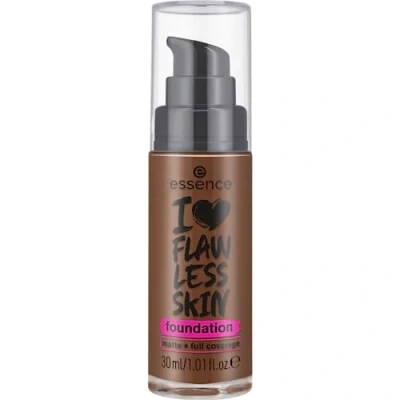 Bild av essence I LOVE FLAWLESS SKIN foundation, nr 60, långvarig, matande, omedelbart resultat, matt, vegansk, oljefri, UVA och UVB filter SPF 20, utan parfym, 1 pack (30 ml)
