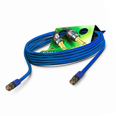 Bild av SommarCable 15 m 6G 3G SDI videokabel 4K 6K UHD HD (HDTV) SC Vector 0,8/3,7 1 x 0,80 mm² blå BNC kontakt NEUTRIK REarTWIST VTGX 1500 BL 49,20 fot