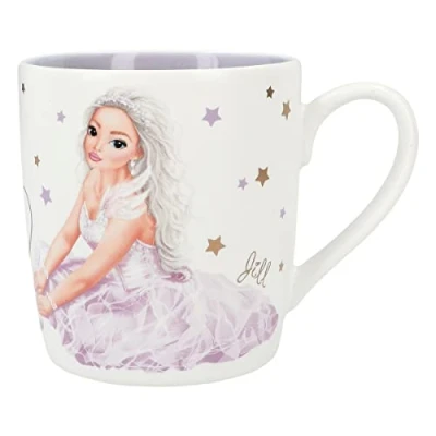 Bild av Depesche 12372 TOPModel Ballet kopp i matt vitt med modellmotiv, inskription och stjärnor, drickkopp handtag av porslin, kapacitet: ca 250 ml