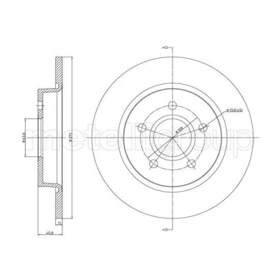 Bild av METELLI 23 1242C Disque de frein 271,0 11,0 5 63,6 plein peint FORD: Focus 3, 3 Turnier, Mk3 Van / Break