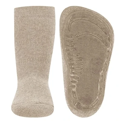 Bild av EWERS Unisex barn stoppstrumpor softstep uni strumpor, Mörkt beige mel., 27 28