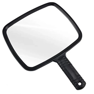 Bild av TRIXES Handspegel professionell handhållen spegel sminkspegel för frisörer och salong frisörsspeglar stylingverktyg med handtag resor vidvinkel 20 x 17,5 cm
