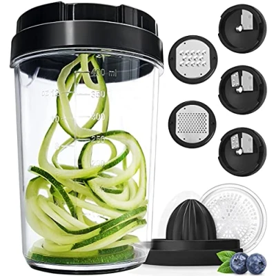 Bild av Spiralizer för Grönsaker Grönsaksskärare Zucchinispiraliserare Courgette Zoodles Noodles Spaghetti Maker Morotsgurka Skivare Spiralformad Skärare (8 i 1)