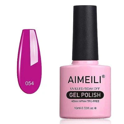 Bild av AIMEILI Blötlägg av UV LED Gel nagellack Neon Lila Druva (054) 10 ml