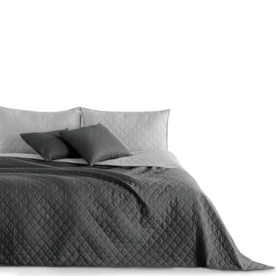 Bild av DecoKing överkast, sängöverkast, 240 x 260 cm, antracitgrått, täcke, dubbelsidigt quiltad präglingsmönster romb, grafit stål, axel, cm