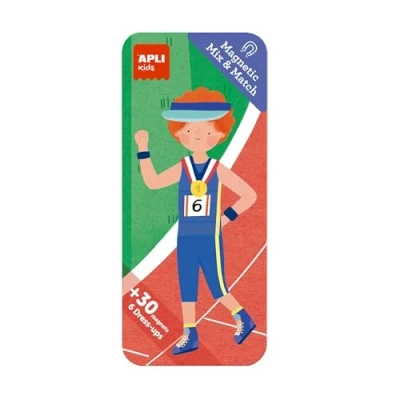 Bild av APLI Kids 19708 Magnetic Mix &amp; Match, magnetiskt spel för sportmodell, dressing making set, perfekt resor