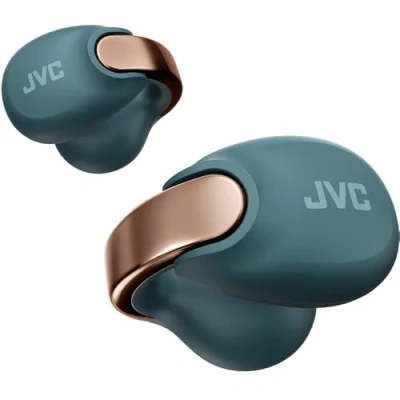 Bild av JVC Trådlösa Bluetooth hörlurar 24 timmars batteri och snabbladdning öppna öronsnäckor lätta vattentäta Sporthörlurar med IPX4 pekkontroll HA NP1T blå
