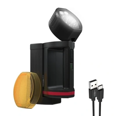 Bild av ANSMANN LED handstrålkastare, batteri med 10 400 mAh, automatisk nödbelysning vid strömavbrott, upp till 100 timmars ljustid möjlig, uppladdningsbar via Micro USB eller laddningsfack