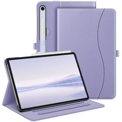 Bild av Fintie Fodral för Samsung Galaxy Tab S9 FE 5G 10,9 tum/Galaxy 11 tum 2023, flervinkels visningsskydd med ficka, automatisk sov/vakna, lila