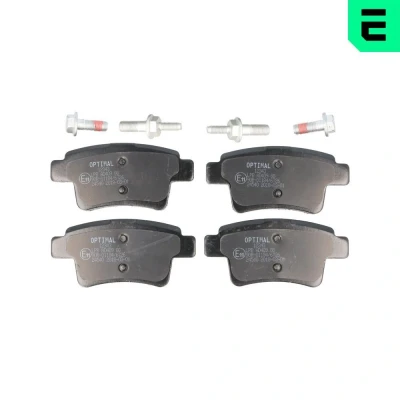 Bild av OPTIMAL BP 12343 Jeu de plaquettes frein Essieu arrière contact signal d&#039;usure exclu, non préparé pour indicateur avec vis/boulons