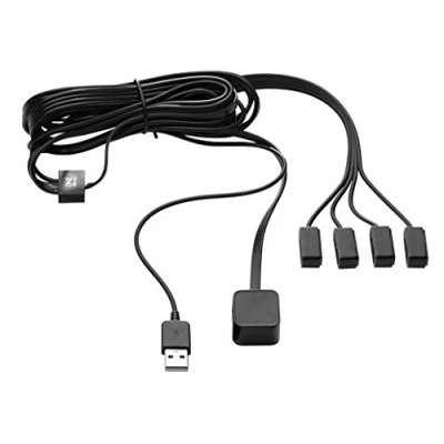 Bild av En för alla fjärrkontrollförlängare kontrollera 4 AV enheter bakom stängda skåpdörrar IR förlängare USB driven Plug &amp; Play svart URC1000