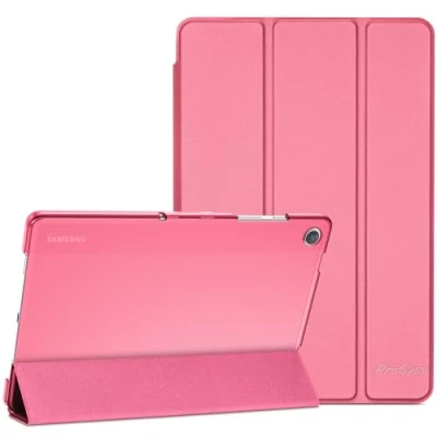Bild av ProCase fodral för Samsung Galaxy Tab A9+/A9 Plus 11 tum 2023 (SM X210), trippel skyddsfodral Plus, lätt smart med genomskinligt frostad baksida melonrosa