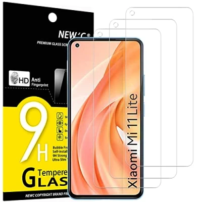 Bild av NEW&#039;C 3 Pack, skärmskydd i glas för Xiaomi Mi 11 Lite/Mi Lite 5G, bubbelfri, 9H hårdhet, 0,33 mm ultratransparent, ultrabeständigt härdat