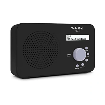 Bild av TechniSat VIOLA 2 bärbar DAB radio (DAB+, FM, högtalare, hörlursuttag, tvåradig display, knappstyrning, liten, 1 Watt RMS) Svart