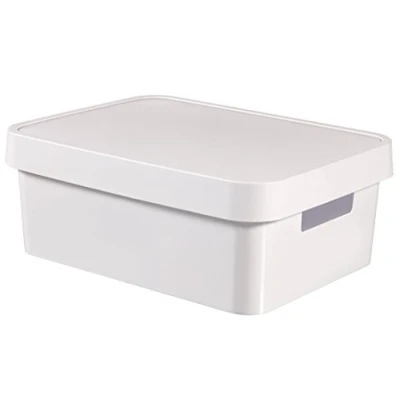 Bild av Curver 04752 n23 00 Infinity vit förvaringslåda av plast med lock, 27 x 36,3 13,8 cm, 11 liter