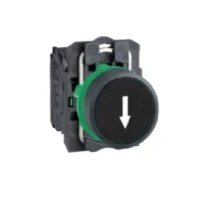 Bild av Schneider Electric Harmony push button complete with spring return and flat touch surface in black white arrow 1xno xb5aa3351