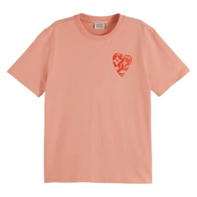 Bild av Scotch &amp; Soda Chest Artwork Regular FIT Tshirt med print, Storlek: Small, Peach pink