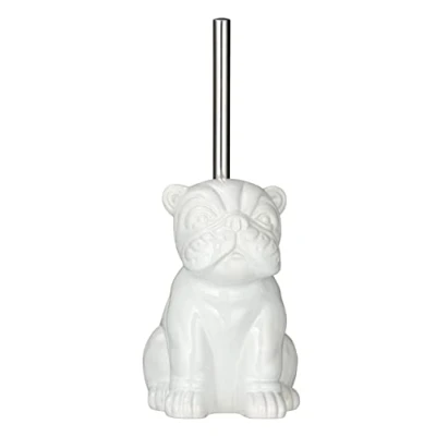 Bild av WENKO Toalettset bulldog, toalettborsthållare med toalettborste i form av en keramik, 12 x 19,5 15,5 cm, vit