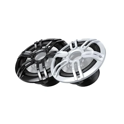 Bild av Pioneer TS ME100WS marin subwoofer (900 W), 25 cm/10 tum, skyddsklass IPX7, IMPP membran för optimal bas, installationsdjup 126 mm, rutnät i svart och vitt
