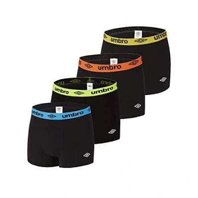 Bild av Umbro Boxer herr bomull, boxershorts för män, känslig hud, anti irritation (set om 4), svart, M