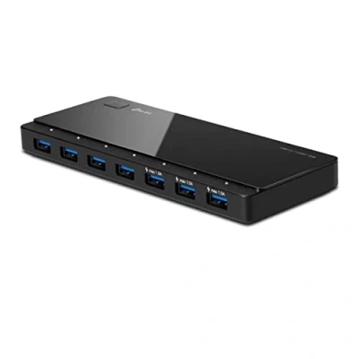 Bild av TP Link UH700 7 Port USB 3.0 HUB inklusive nätadapter och kabel, upp till 5 Gbit/s, hot swapping, stöd för Windows, Mac OS, Linux, svart