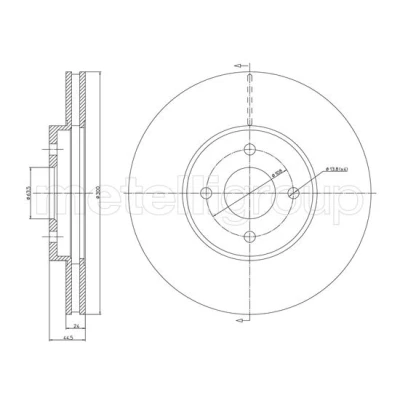 Bild av METELLI Bromsskiva FORD: Focus Mk1 Hatchback, Kombi 300,1mm 24,0mm 4 ventilerad 23 1673C Bromsskivor