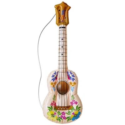 Bild av W WIDMANN MILANO Party Fashion 0512H uppblåsbar flower power gitarr, längd ca 105 cm, instrument, luftgitarr, temafest, karneval