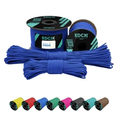 Bild av EdcX 2 mm Nylon Paracord 275 (15, 30, 50 och 100 m) % nylonrep, 3 trådig, i många färger (kungsblå,