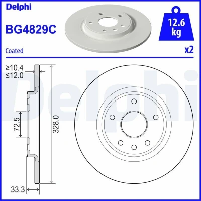 Bild av Bromsskiva DELPHI BG4829C