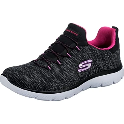 Bild av Skechers kvinnors Summits Quick Getaway träningsskor, Svart nät rosa lila trim, 38 EU