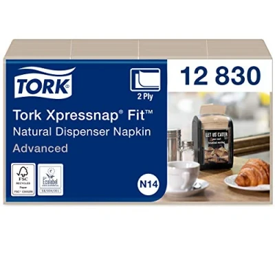 Bild av Tork Xpressnap Fit dispenserservetter 12830 refill till N14 servettdispenser, Advanced kvalitet 2 lager, natur 720 styck