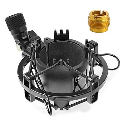 Bild av SUNMON kompatibel med Audio Technica AT2020 stötfäste, stötdämpande stativ minskar vibrationsbuller för AT2035 AT4040 AT2020USB ATR2500x kondensormikrofon