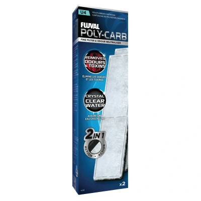 Bild av fluval A492 polyesteraktivt kol filterinsats, polyester för fina smutspartiklar, aktivt skadliga vätskor/missfärgning/lukt, inomhusfilter U4, 2 pack