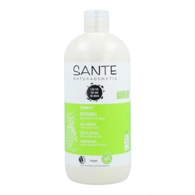 Bild av SANTE Naturkosmetik uppfriskande duschgel med citrusdoft, fuktgivande duschvård för smidig hud i ekonomistorlek, ekologisk ananas och lime, familjeduschgel, 1 x 500 ml