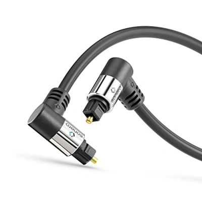 Bild av sonero® Premium optisk Toslink kabel, 1,50 m, förgyllda kontakter, 2 x 90 360 roterbar, svart