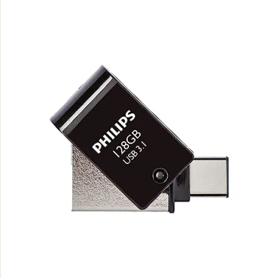 Bild av Philips 2 i 1 OTG Edition Ultra Speed USB C/USB 3.1 dubbla minnen 128 GB för PC, bärbar dator, (Android) smartphone, surfplatta, Small, läshastighet upp till 180 MB/s