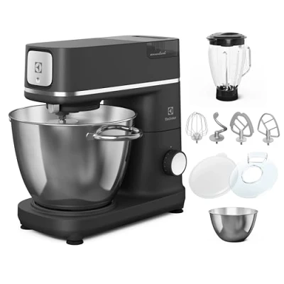 Bild av Electrolux Köksassistent Serie 800 E6KM1 8BPT, Vispa, blanda och knåda, Inkl. 6 &amp; 4 l skålar, Med köksvisp mixer, Lock för jäsning av deg, Integrerad LED lampa, 1200 W, Rostfritt stål, Black Pearl